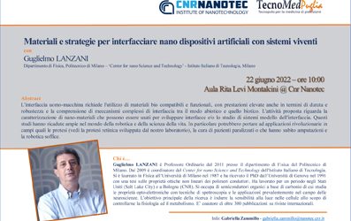 Materiali e strategie per interfacciare nano dispositivi artificiali con sistemi viventi