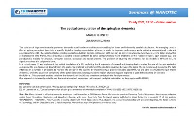 The optical computation of the spin glass dynamics